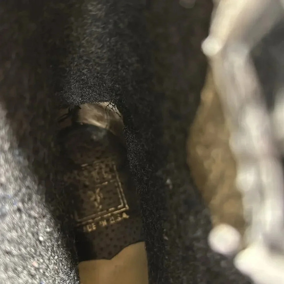 Frye Veronica Charcoal Engineer Wool Leather Moto Low Heeled Boots Gray Size 10 - Picture 10 of 11